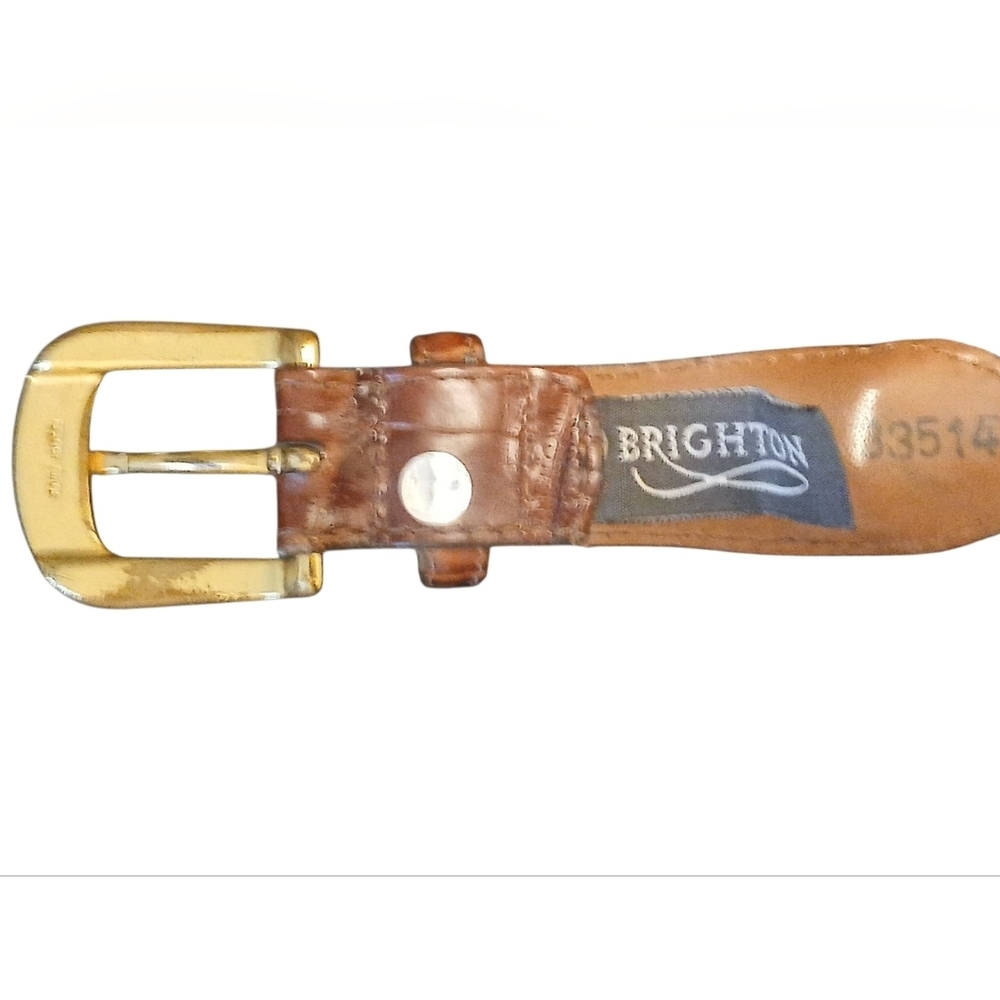 Brighton -Mens Croco Tab Taper Elastic Cord Belt 40" Navy Blue - Picture 3 of 7